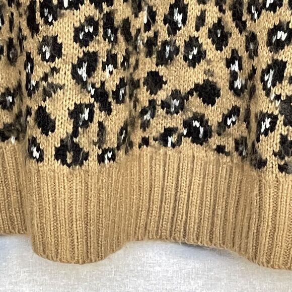 &Merci Pullover Sweater Women L Brown Animal Print Long Sleeve Round Neck U30 - Picture 7 of 14